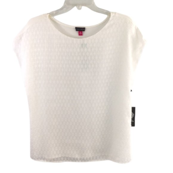 Vince Camuto Tops - NWT Vince Camuto Regina Mixed Material Top White M